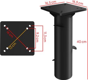 Outsunny Stojak do Parasola, Baza do Parasola, Uchwyt Ogrodowy, Metal, Ciemnoszary
