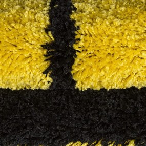 Dywan dziecięcy Shaggy Fun żółty piłka 100 cm x 100 cm koło