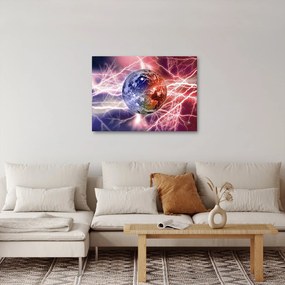Obraz - Kula ziemska pod prądem (70x50 cm)