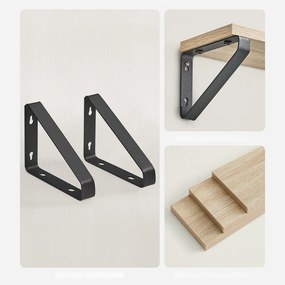 Vasagle Półki ścienne ABBY z konsolą, 3 szt., 30/35/40x12cm, czarna/jasnobrązowy