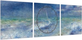 Obraz - Pierre-Auguste Renoir, Seascape, reprodukcje (z zegarem) (90x30 cm)