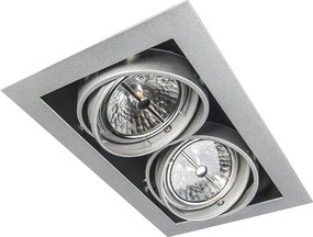 Wpuszczany reflektor stalowy AR111 regulowany 2-światłowy - Oneon