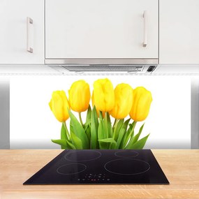 Panel Szklany do Kuchni Tulipany w Porannym Słońcu