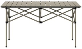 Outsunny Składany stół kempingowy z rolowanym blatem, stół ogrodowy z aluminium dla 2 osób, 95 x 55 cm, Khaki