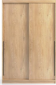 Szafa przesuwna na ubrania z szufladami 140 cm dąb bielony H7-W17