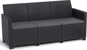 MARIE Sofa ogrodowa dla 3 osób, grafitowa