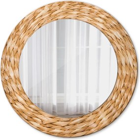 Lustro dekoracyjne okrągłe Tekstura trzciny