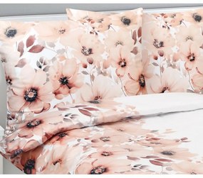 Pościel satynowa Bellatex Flower łososiowa, 140 x220 cm, 70 x 90 cm, 140 x 220 cm, 70 x 90 cm