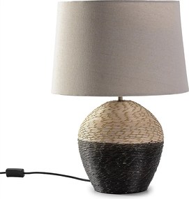 Lampa stołowa Oyuki z wikliny naturalnej, średnica 40,5 cm.
