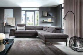 Masseno Narożnik MESTO z funkcją spania i pojemnikiem na pościel Narozniki L, Rozkładana sofa - Grafitowy, VOGUE 16