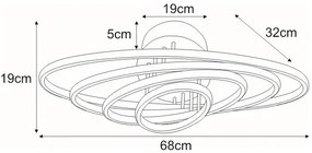 Biało-czarna lampa sufitowa LED pierścienie - S032-Molia