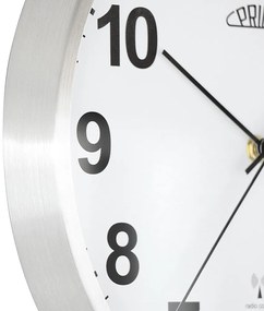 Metalowy zegar srebrny PRIM Radio Control ∅ 303 × 45 mm