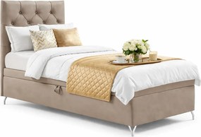 Szaro-różowe pojedyncze łóżko kontynentalne 3 rozmiary F6-W75