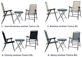 Zestaw mebli ogrodowych ze szklanym stolikiem - Bery 5X
