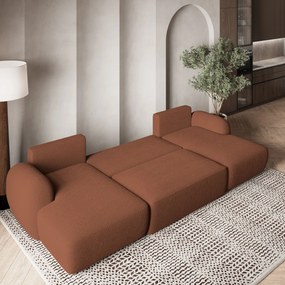 Masseno Narożnik SAVONA z funkcją spania i pojemnikiem na pościel Narozniki U, Rozkładana sofa - Ceglasty, NOW OR NEVER 54