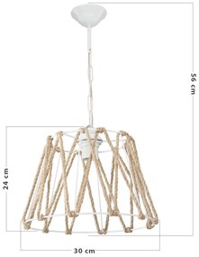 Biało-naturalna lampa sufitowa 55x30 cm – Squid Lighting