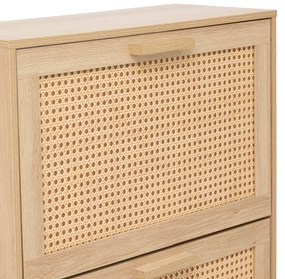 Szafka na buty wąska wysoka CANE, plecionka wiedeńska, 60 x 24 x 113 cm