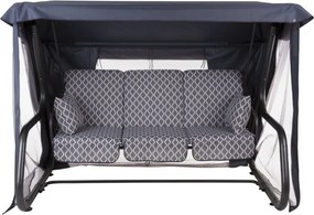 Huśtawka ogrodowa metalowa, 4-osobowa, rozkładana