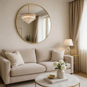 Lustro okrągłe NOOR, metalowa rama, Ø 80 cm