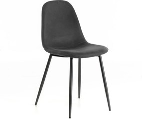 Zestaw 4 nowoczesnych krzeseł "Ginestra" w kolorze szarym, tapicerowanych skórą ekologiczną, 50x44 cm, 84 wys.