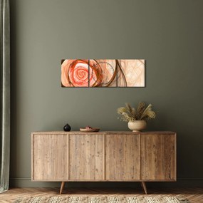 Obraz - Abstrakcyjny róż z białym tłem (z zegarem) (90x30 cm)