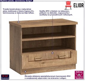 Szafka RTV stojąca dąb lefkas - Lorines 25X