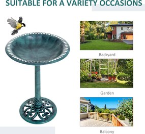 Outsunny Karmnik dla Ptaków z Podstawką Zielony Fontanna dla Ptaków Wysokość 69.5cm do Ogrodu Balkonu | Aosom PL