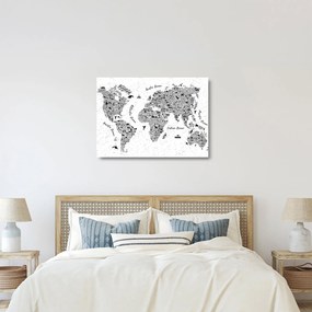 Obraz na szkle - Mapa piktogramów (70x50 cm)