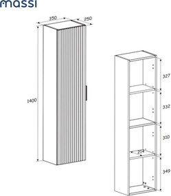 Szafka łazienkowa wisząca słupek biały mat 35 x 25 x 140 cm ASTROS White