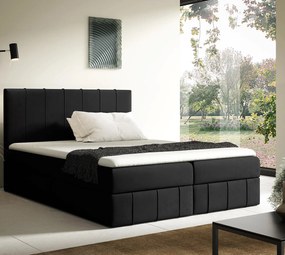 Czarne łóżko kontynentalne z pojemnikiem 5 rozmiarów K1-H31
