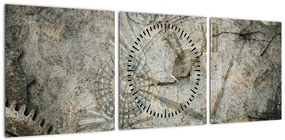 Obraz - Upływ czasu (z zegarem) (90x30 cm)