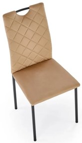 Krzesło tapicerowane K577 VELVET beżowe/czarne HALMAR