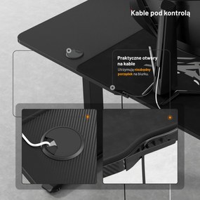 Biurko gamingowe elektryczne Diablo X-Tensio 140 cm, kolor czarny carbon