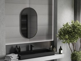 Mexen Loft lustro łazienkowe owalne 85 x 50 cm, rama czarna - 9851-085-050-000-70