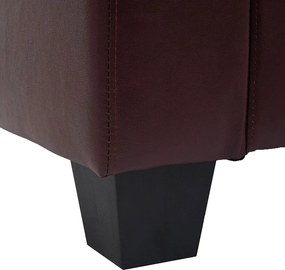 Sofa dwuosobowa Lille,  sztuczna skóra, czerwono-brązowa