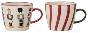 Kamionkowe kubki zestaw 2 szt. do cappuccino ze świątecznym motywem 300 ml Jolly – Bloomingville