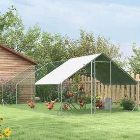 PawHut PewHut XXL kurnik zewnętrzny z kloszem stalowym 3 x 6 x 2 m