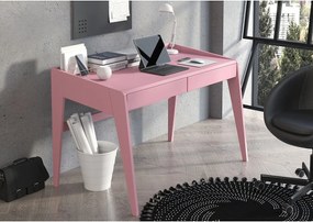Drewniane bukowe biurko z szufladami Visby LISA / jasny róż