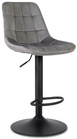 Szary tapicerowany hoker z oparciem - Sarisa