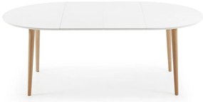 Biały rozkładany stół z białym blatem 90x120 cm Oqui – Kave Home