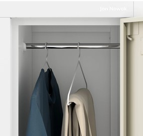 Szafa socjalna 6-drzwiowa IGOR, 900 x 1850 x 450 mm, Eco Design: biała/ dąb sonoma