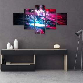 Obraz świetlistego serca (125x70 cm)