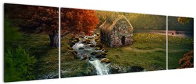 Obraz domku w bajkowym krajobrazie (170x50 cm)