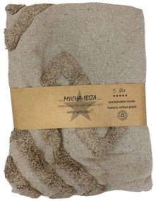 Koc z recyklingowanej bawełny MYCHA IBIZA 130x170 cm, beżowy