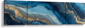Obraz - Niebieska marmurowa abstrakcja (170x50 cm)