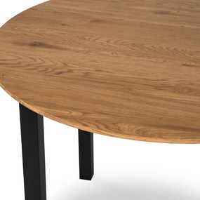 Stół Okrągły TEO 100 cm Dąb Złoty/Czarny do Jadalni Salonu Nowoczesny Loft