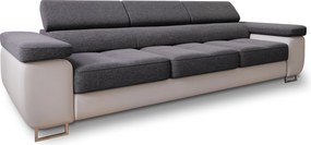 Masseno Sofa MOSINE z funkcją spania, Rozkładana sofa z regulowanymi zagłówkami - Szary, SAWANA 05 + MADRYT 920
