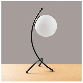 Czarno-biała lampa stołowa ze szklanym kloszem (wysokość 43 cm) Yay – Opviq lights