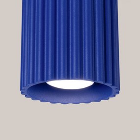 Plafon AURA 1 ultramaryna GU10 ryflowany SOLLUX  LIGHTING
