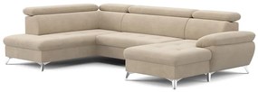 Narożna rozkładana sofa z pojemnikiem U CATANIA lewa beżowa